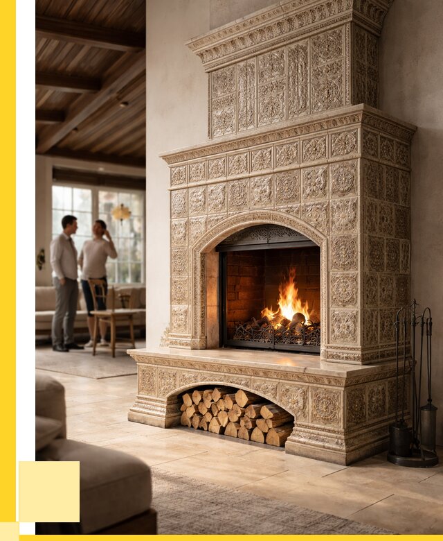 Купить изразцовый камин в Курганинске от 260025 р. | ЭриданКгн