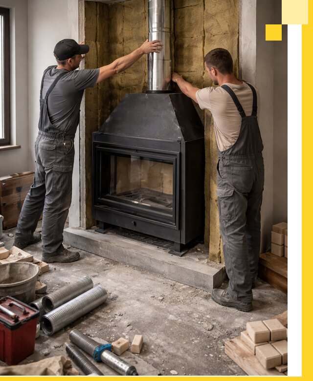 Изготовление и монтаж закрытых каминов в Курганинске под ключ