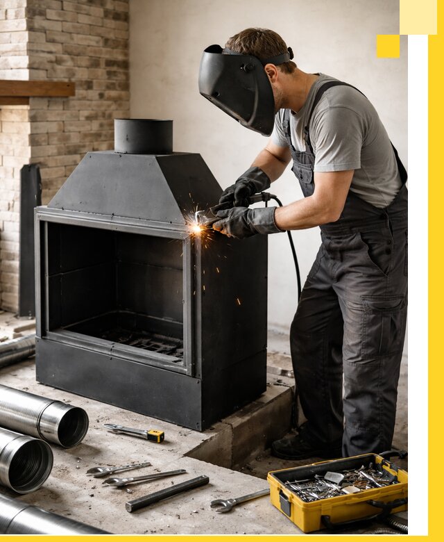 Продажа и установка металлических каминов в Курганинске под ключ