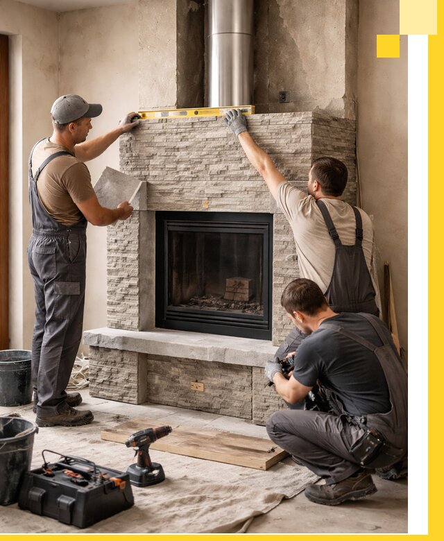 Профессиональный монтаж каминов под ключ в Курганинске для дома