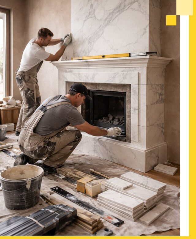 Отделка каминов в Курганинске качественные облицовочные работы