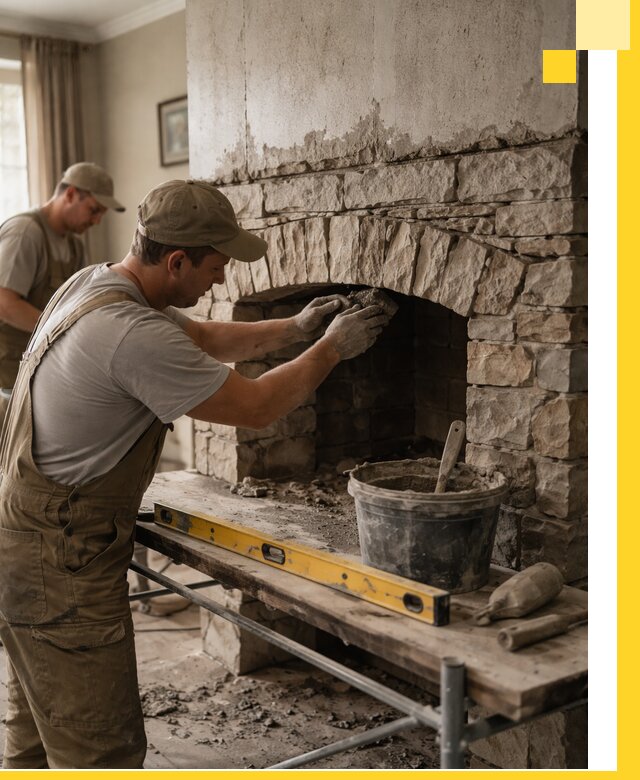 Изготовление каминов под ключ в Курганинске, монтаж и отделка