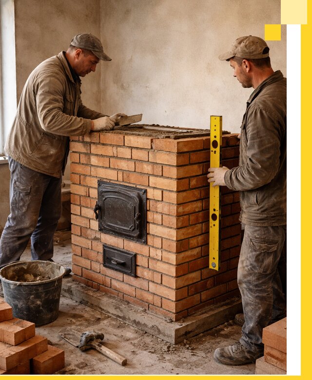 Отопительные печи под ключ в Курганинске, установка и сборка