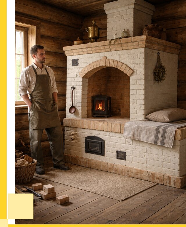 Русские печи с лежанкой под ключ в Курганинске от 156015 р. ЭриданКгн