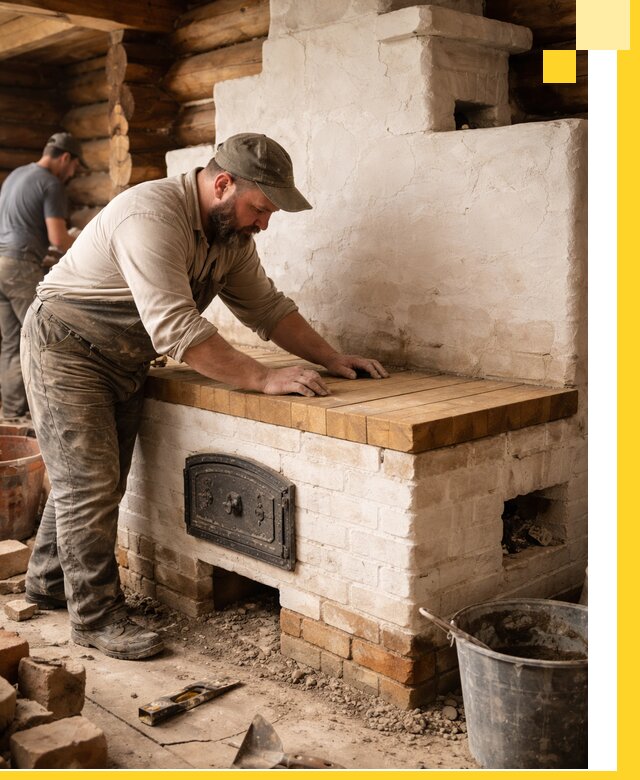 Проектирование и установка русской печи с лежанкой в Курганинске