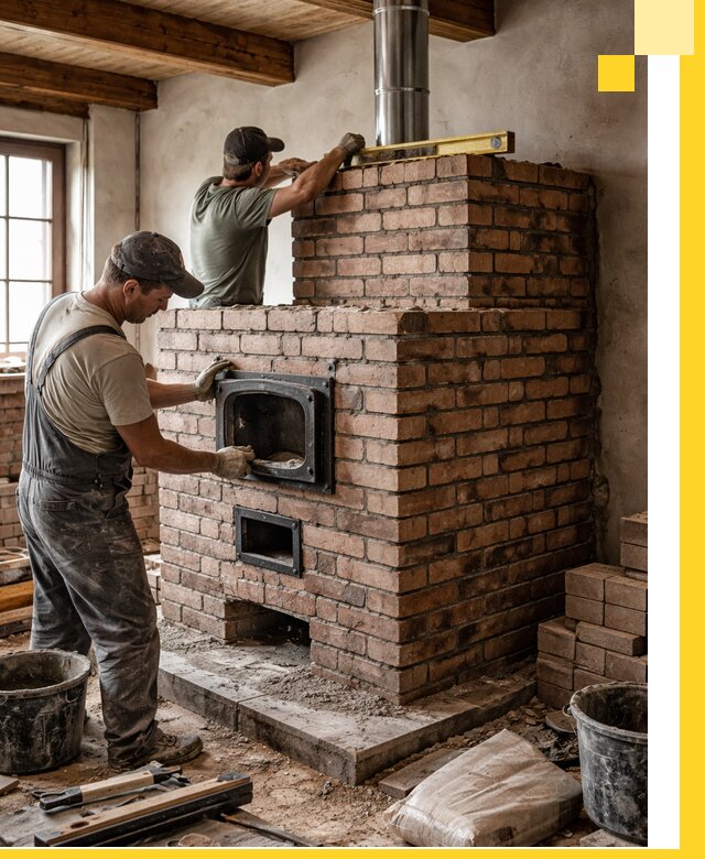 Печи для загородного дома под ключ в Курганинске — монтаж и сервис