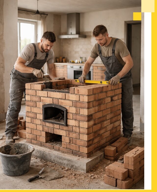 Установка и монтаж печей в частном доме в Курганинске под ключ