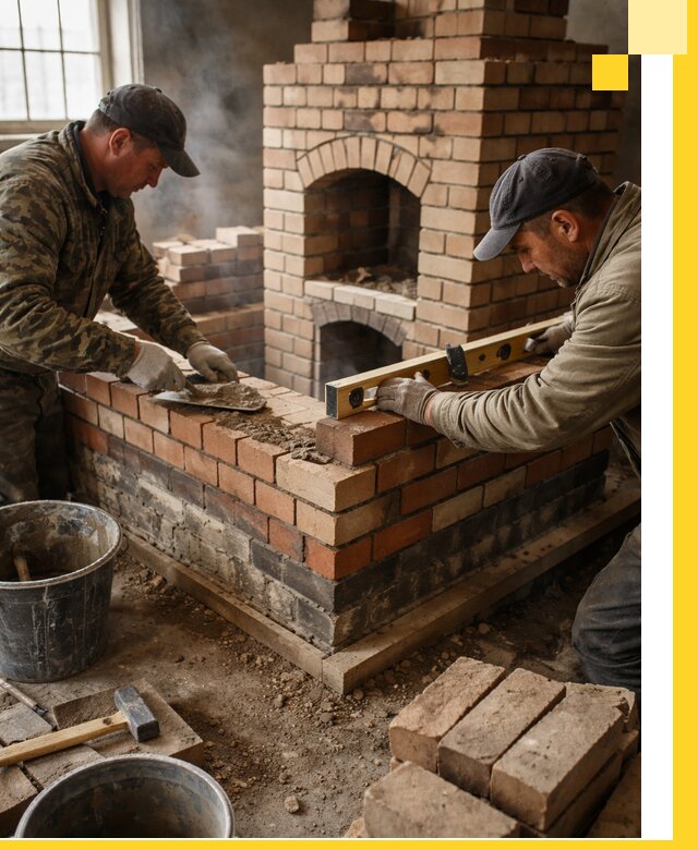 Изготовление и монтаж печей и каминов из кирпича в Курганинске