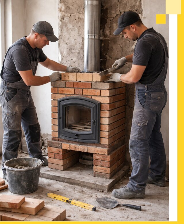 Монтаж печи камина под ключ в Курганинске с гарантией и пусконаладкой