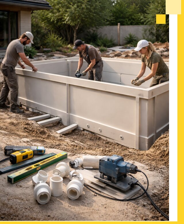 Установка полипропиленовых бассейнов под ключ в Курганинске