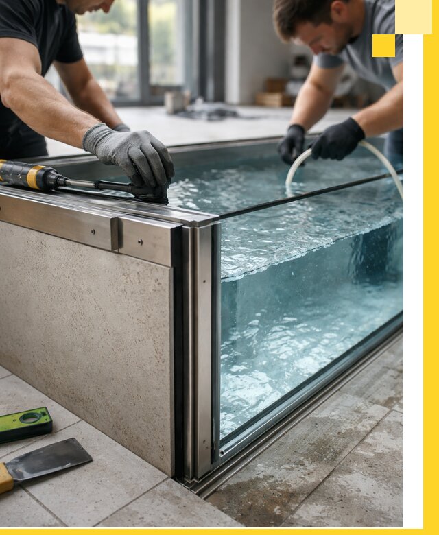 Проектирование и монтаж стеклянных бассейнов в Курганинске