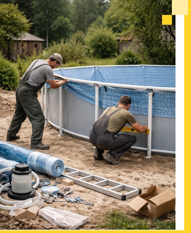 Установка и монтаж каркасных бассейнов в Курганинске под ключ