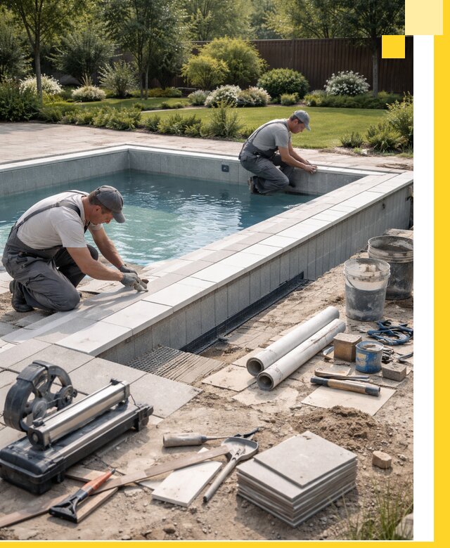 Строительство открытых бассейнов под ключ в Курганинске профессионально