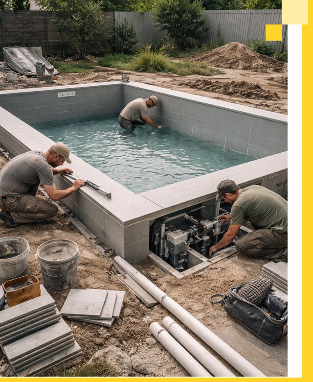 Строительство и монтаж бассейнов для дачи под ключ в Курганинске