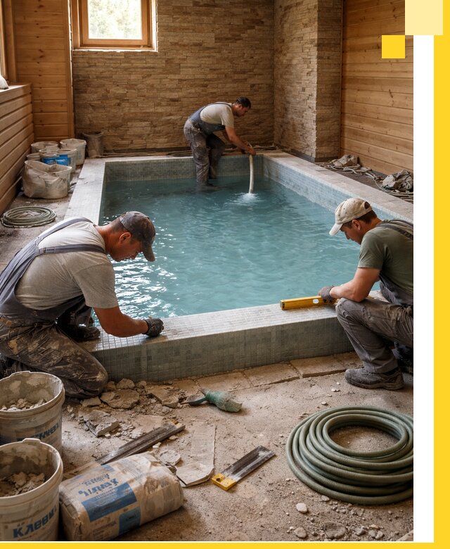 Проектирование и строительство бассейнов для бани в Курганинске