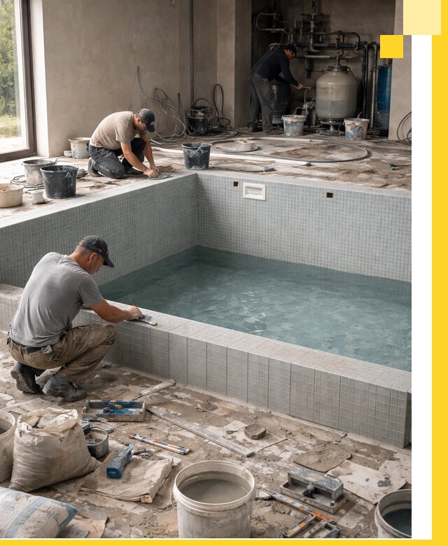 Строительство и монтаж бассейнов в помещении в Курганинске