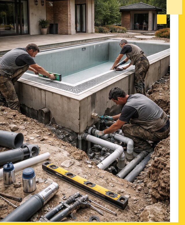 Строительство переливных бассейнов в Курганинске под ключ