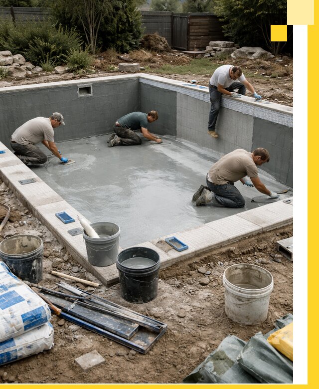 Изготовление и монтаж чаши бассейна под ключ в Курганинске