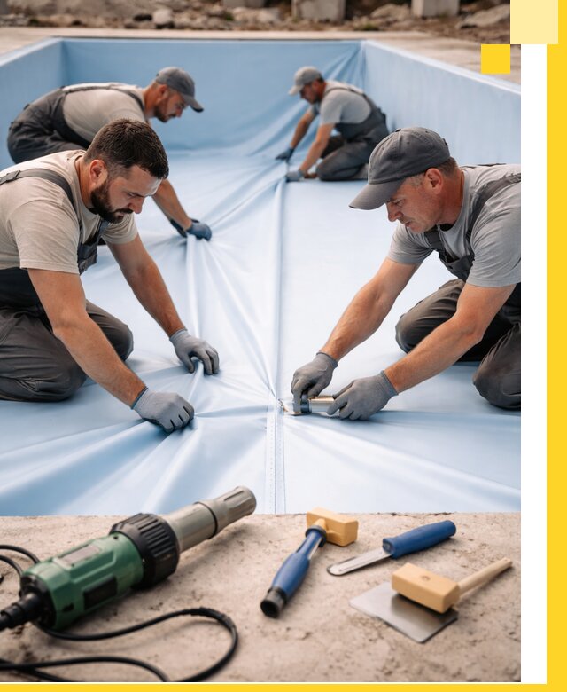 ПВХ пленка для бассейнов с монтажом и гарантией в Курганинске