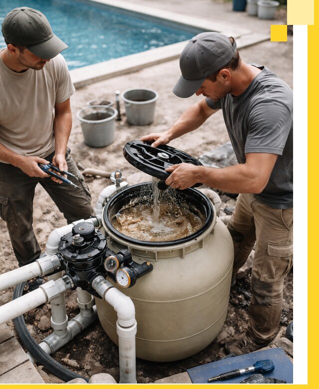 Установка и обслуживание песочных фильтров для бассейнов в Курганинске