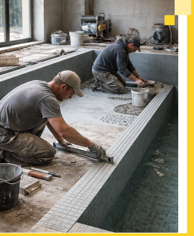 Строительство бассейна в частном доме в Курганинске под ключ