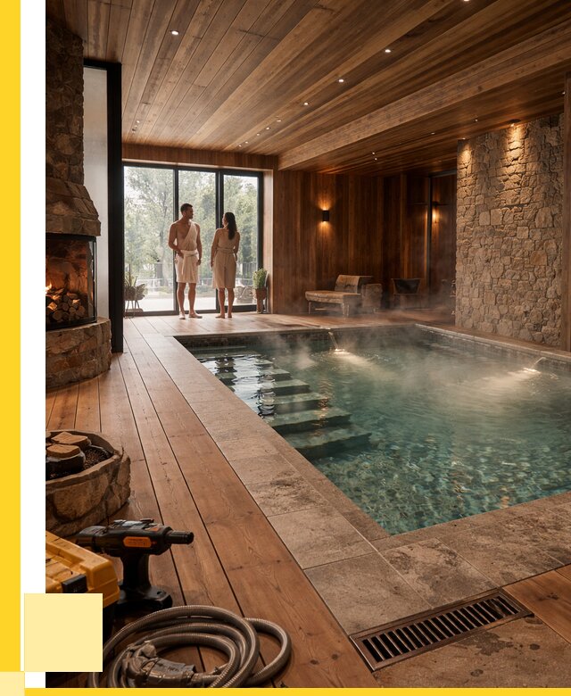 Проекты бань с бассейном под ключ в Курганинске от 78008 р., ЭриданКгн