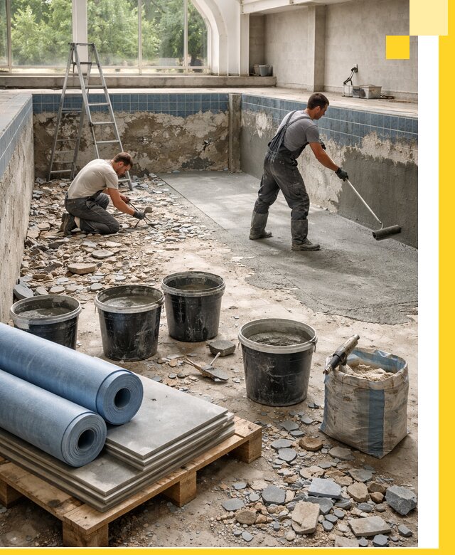 Реконструкция бассейнов в Курганинске: ремонт, гидроизоляция