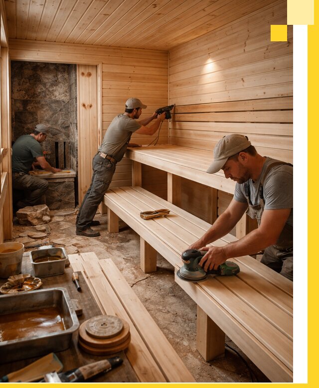 Профессиональная отделка бань в Курганинске под ключ, с гарантией