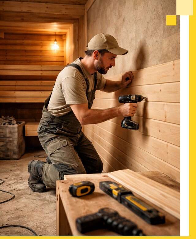 Профессиональная внутренняя отделка бани в Курганинске под ключ