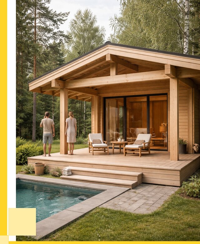 Бани с террасой под ключ в Курганинске от 624060 р. | ЭриданКгн