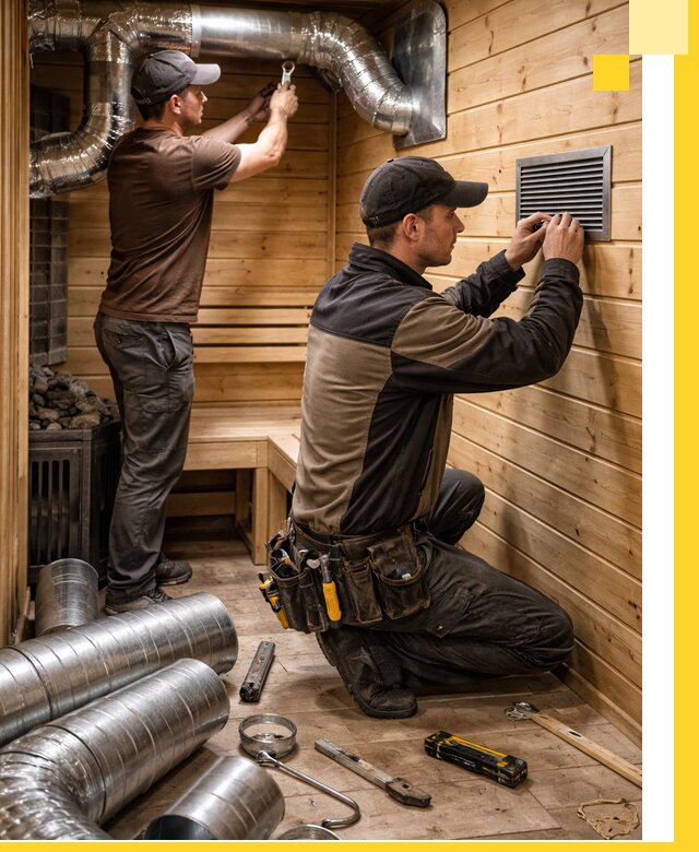 Проектирование и монтаж вентиляции бани в Курганинске под ключ